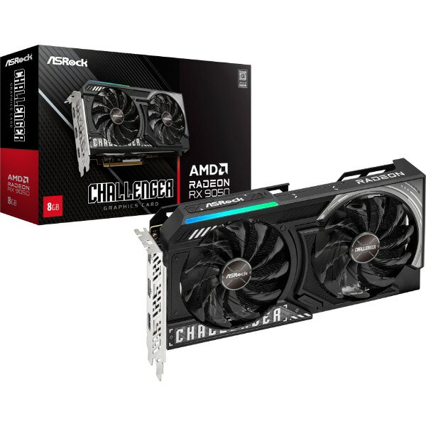 RX9050 CL 8G ASRock ブラック Radeon RX 9050 Challenger 8GB OC [グラフィックボード]