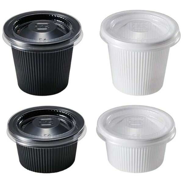 商品説明★ お弁当のマヨネーズやケチャップ容器に。お弁当ミニカップ。★ 大小2サイズ入り。使いたい量に合わせて使い分けできます。★ お弁当はもちろん、パーティや行楽シーンを華やかに彩ります。スペック* 商品サイズ…・大：約43×43×35mm・小：約43×43×23mm* 内容量：8個* 容量…・大：約22mL・小：約14.5mL* 耐熱温度…・フタ：70度・カップ：80度* 材質…・フタ：PET樹脂・カップ：スチロール樹脂* 原産国：日本