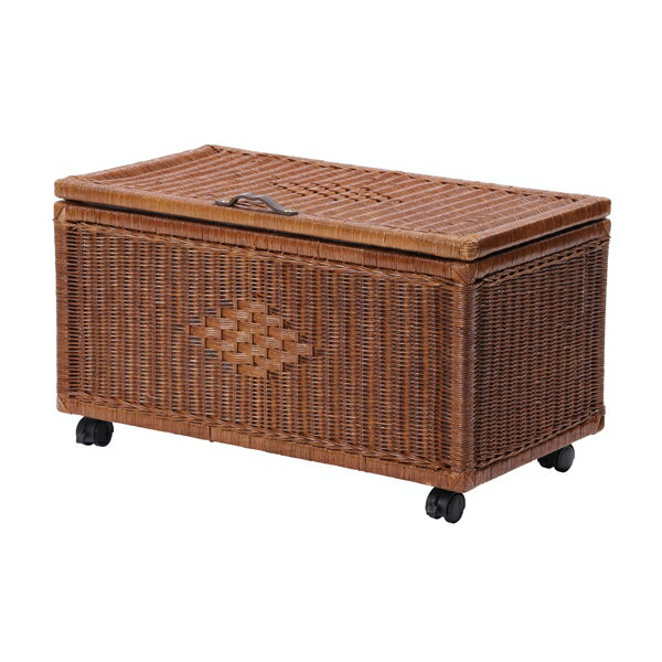 Rattan - GK513LHR ブラウン [ラタン キャスター付き 収納ボックス]【同梱配送不可】【代引き・後払い決済不可】【沖縄・北海道・離島配送不可】 新生活