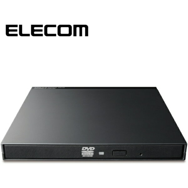 ELECOM LDR-PMK8U2VBK DVDマルチ ドライブ 外付け mini-B USB2.0 ソフト付 バスバワー駆動 USB ケーブル付き ブラック メーカー直送