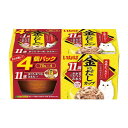 いなばペットフード 金のだし カップ 70g×4個 とろみタイプ 着色料不使用 11歳からのまぐろ かつお ささみ入り 猫用