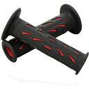 デイトナ D98064 PROGRIP (プログリップ) バイク用 ハンドルグリップ #724 ブラック/レッド エンド貫通タイプ 全長120mm 内径(左右)22/25mm 耐震GEL