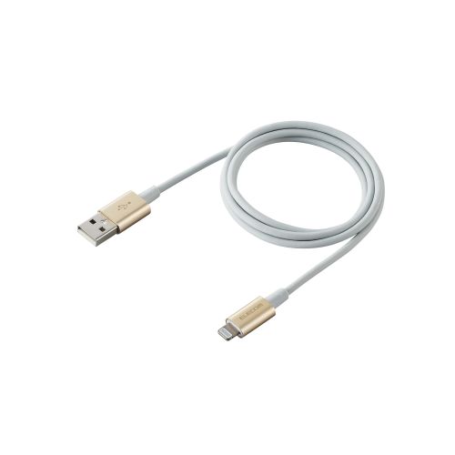 ELECOM MPA-UALPS10GD Lightningケーブル 準高耐久 アルミコネクタ 1.0m ゴールド