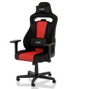 【正規取扱店】noblechairs ゲーミングチェア レッド Nitro Concepts デスクチェア オフィスチェア NC-E250-BR 赤 ファブリック リクライニング ワイド座面 テレワーク 在宅 PC作業 長時間作業 eスポーツ 1年保証 簡単組み立て アウトレット エクプラ特割