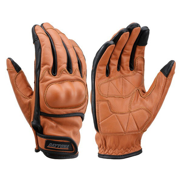 Gloves - デイトナ D17758 HBG-110 グローブ XLサイズ ブラウン オールシーズン タッチパネル対応 牛革 カウレザーグローブ プロテクター内蔵