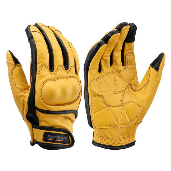 デイトナ D17762 HBG-110 グローブ XLサイズ イエロー オールシーズン タッチパネル対応 牛革 カウレザーグローブ プロテクター内蔵