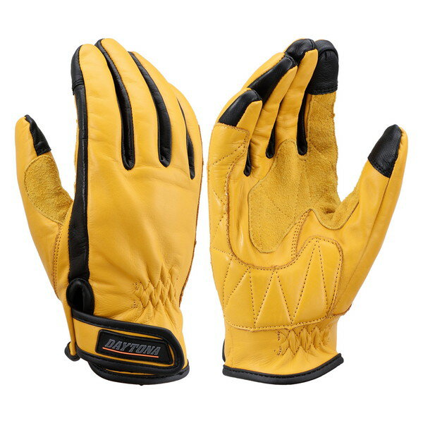 デイトナ D17750 HBG-109 グローブ XLサイズ イエロー オールシーズン タッチパネル対応 牛革 カウレザーグローブ