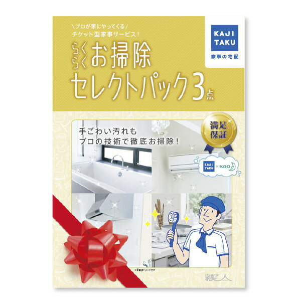 カジタク らくらくお掃除セレクトパック3点 掃除 代行 ハウスクリーニング 掃除のプロ 満足保証付 掃除が難しい場所 エアコン キッチン 浴室 トイレ 洗面所 全国一律価格 プレゼント 母の日 父の日 敬老の日 新生活