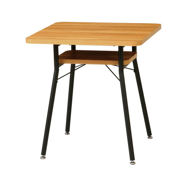 ミルド ダイニングテーブル 幅65 おしゃれ 北欧 机 食卓テーブル 食卓 木目調 スチール 木製 シンプル コンパクト ヴィンテージ 棚付き ナチュラル MLD-DT65(NA) メーカー直送