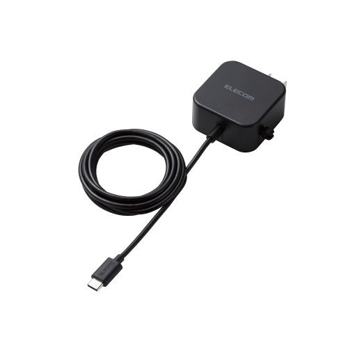 ELECOM MPA-ACC20BK ブラック [スマホ充電器 AC充電器 タイプC USB-C ケーブル一体型 1.5m]