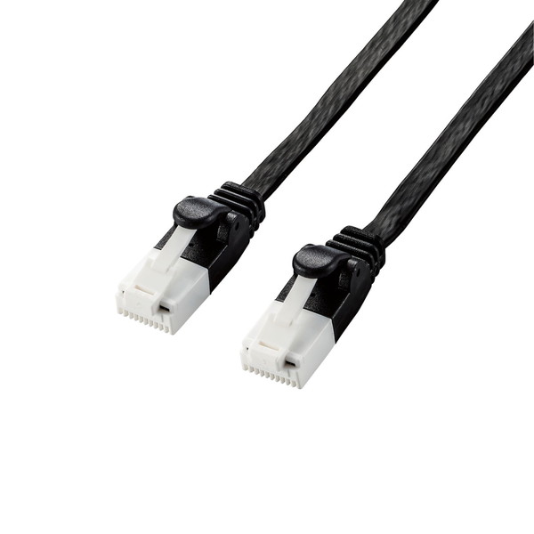 Lan （~5 m） - ELECOM LD-GFAT/BK50 LANケーブル Cat6A ツメが折れない フラット 5m ブラック