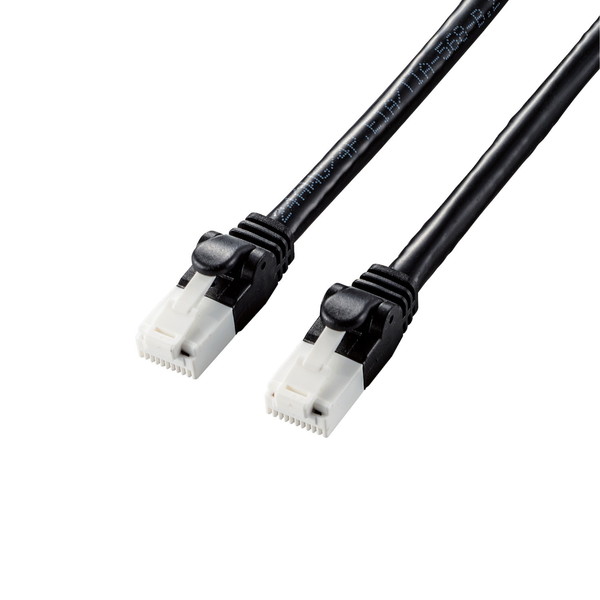Cross （5 m+） - ELECOM LD-GPAT/BK10 LANケーブル Cat6A ツメが折れない 1m ブラック