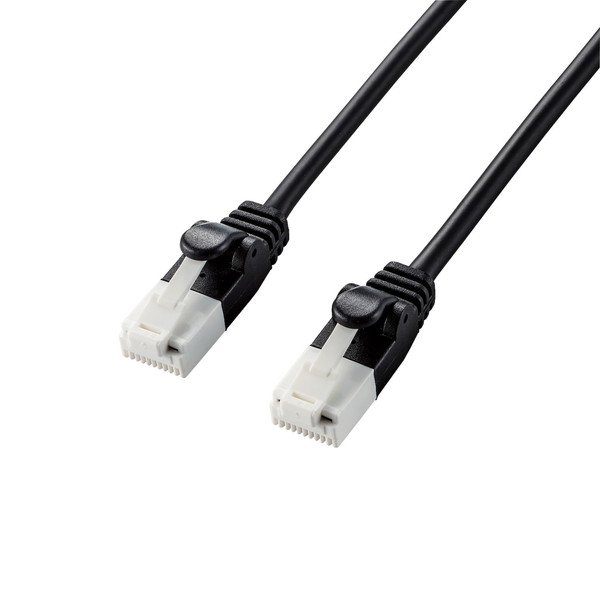 Lan （~5 m） - ELECOM LD-GPAYT/BK100 LANケーブル Cat6A やわらか ツメが折れない 10m ブラック