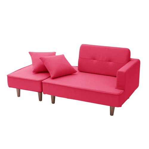 Love Sofa - CELLUTANE NAP カウチソファ ローズピンク 日本製 座面ポケットコイル 二人掛け A969p-632RED メーカー直送