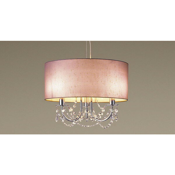 商品説明* 光源：LED電球小形電球タイプ5.0W3灯（E17）（電球色）* 色温度：2700K* 光源寿命：40000時間（光束維持率70％）* サイズ…・幅：φ420mm・高：285mm全・高：500〜1000mm調節可能* 質量：1.9kg* 器具光束：805lm電圧：100V消費電力：15W消費効率：53.6lm/W* デザイン分類：ModernClassic* 【布セード】グレイッシュパープル* 【クリスタルガラス】透明、エジプト製* 吊下型、布セードタイプ・引掛シーリング方式* 高演色Ra90* 引掛シーリング方式* コード・ワイヤー収納型フランジ* 手造り品ですので寸法、および色味・模様が多少異なることがあります。* 40形電球3灯器具相当* LED電球専用商品* 入力電流（100V時）：0.258A* 調光操作不可