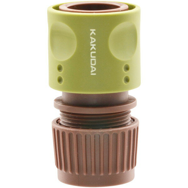 商品説明★ 散水用ホースの接続に★ 内径11〜15mm、外径16〜20mmのホースに取り付けできる★ ネジ口金や万能口金に、ワンタッチで接続できる★ 口金差込み部が抜けにくい4本爪仕様※ご使用の前に取扱説明をよくお読みください。※屋外散水用です。※水圧が高い場合は耐圧(アミ入り)ホースを使用してください。※全自動洗濯機、瞬間湯沸器等には絶対に使用しないでください。※使用後は逆流防止のため、必ず水栓を閉め、ホース内の水を抜き、ホースを水栓から外してください(冬期は凍結破損の原因となりますので特に注意してください)。スペック* 流路内径：9mm* 取付可能ホース：内径11〜15mm/外径16〜20mm* 使用圧力：0.05〜0.6MPa* 使用流体：上水道水* 材質：ポリプロピレン