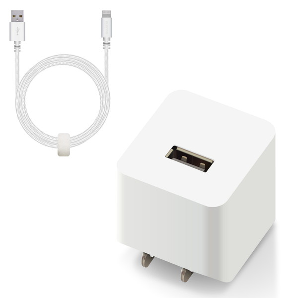 ELECOM MPA-ACL09WH [LightningAC充電器/2.4A出力/ケーブル同梱/1.5m/高耐久ケーブル/ホワイト] メーカー直送
