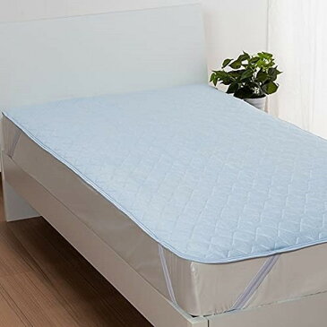 西川 CM01101000B クールタッチ 敷きパッド シングル 100×205cm ブルー 接触冷感 ひんやり 4隅ゴム付き 着脱簡単 冷感寝具特集