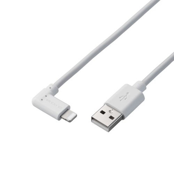 ELECOM MPA-UALL20WH2 iPhoneケーブル iPadケーブル 抗菌 L型コネクタ USB-A 充電 データ転送 2m ホワイト