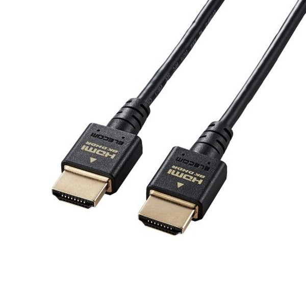 ELECOM DH-HD21ES20BK HDMI ケーブル HDMI2.1 ウルトラハイスピード スリム 8K4K対...