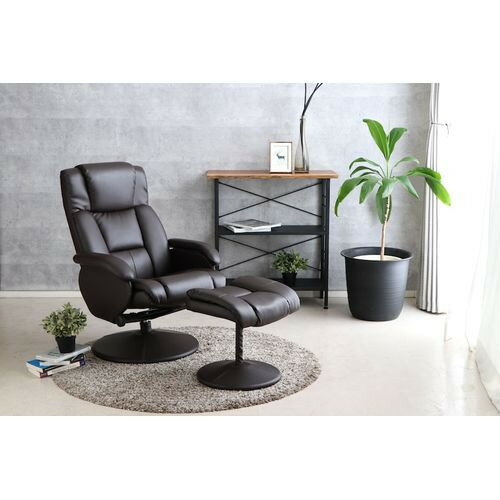 パーソナルチェア ブラック おしゃれ シンプル モダン オットマン付き 在宅 リモート 書斎 くつろぎ ゆったり 快適 デンバー 東馬 新生活 メーカー直送