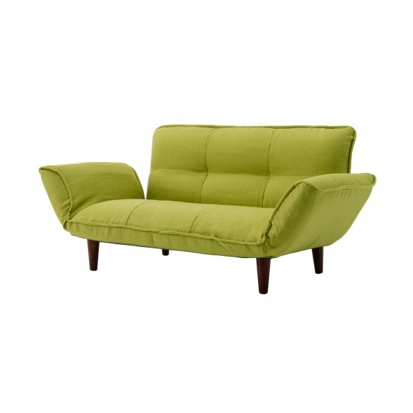 CELLUTANE KAN ソファ ダリアングリーン 日本製 14段 リクライニング 座面ポケットコイル 二人掛け A01p-562GRN メーカー直送 新生活