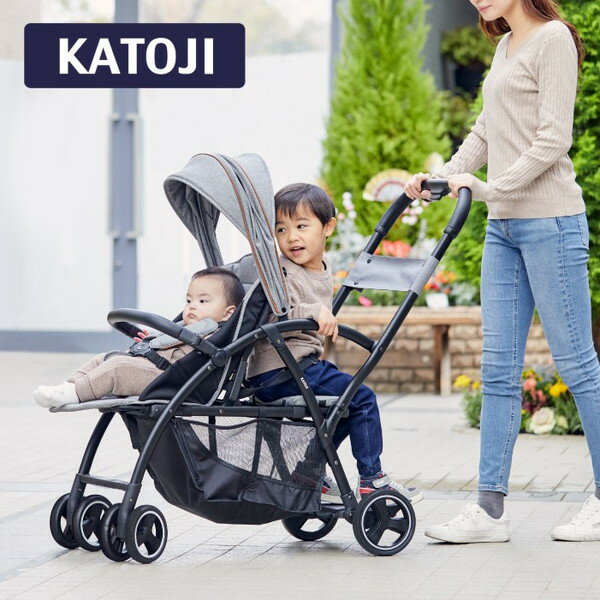 KATOJI ベビーカー 2-Seater グレー 