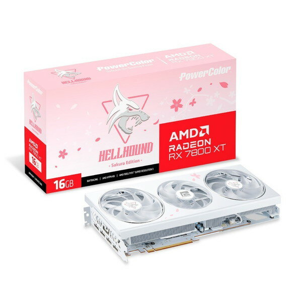 PowerColor RX7800XT/16G-L/OC/SAKURA [ グラフィックカード ] Hellhound Sakura AMD Radeon RX 7800 XT 16GB GDDR6 Edition さくら サクラ