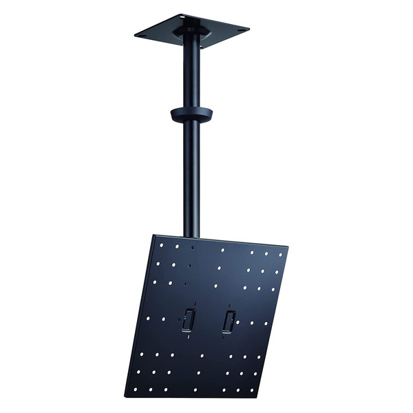 商品説明★ オールインワンタイプスラブ取付板・伸縮パイプ・ディスプレイ取付金具がセットになったモデル★ 前後角度調節・伸縮パイプ・前方20度、後方4度（任意調節可能）・伸縮パイプで高さ調節可能※調節後固定★ 右角度調節・フリーストップの首振り機能・左右各70度（任意調節可能）※テレビ背面形状や端子位置によって、一部取付けできない機種があります。スペック* 質量：約9kg* 総耐荷重：50kg(※取付ディスプレイ：45kg以下)* 外形寸法：幅240×奥行き240(mm)* 上下調節：50mmピッチ 9段階* 角度調節：前方20度、後方4度、左右各70度(任意調節可能)* 付属品：ディスプレイ取付ネジ、化粧カバー、固定ベルト1本、結束バンド3本ディスプレイによっては取付けできないものもございますのでメーカーホームページ内の『取付対応検索』で対応可否を必ずご確認ください。