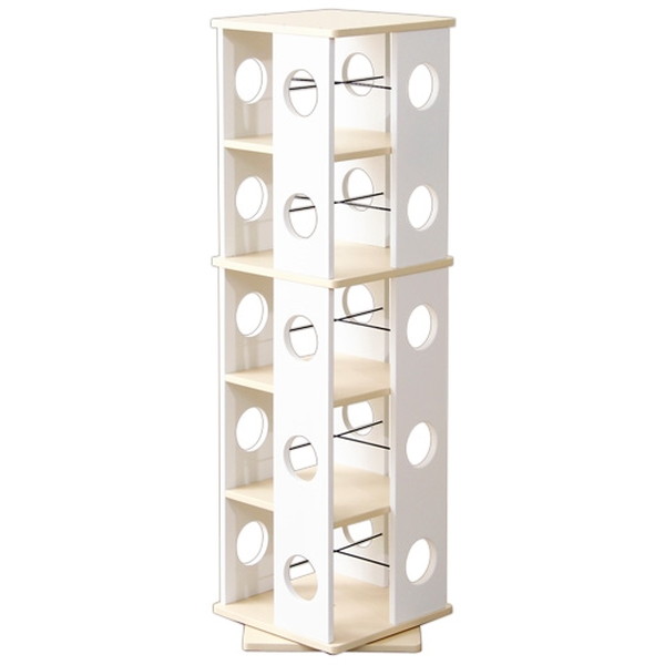 ホームテイスト SWK-5 回転コミックラック（5段タイプ）【SWK-5】 ホワイト メーカー直送