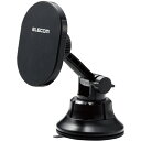 ELECOM P-CARS14BK MagSafe対応 スマホホルダー 車載アクセサリー マグネット着脱 ゲル吸盤タイプ iPhone ブラック
