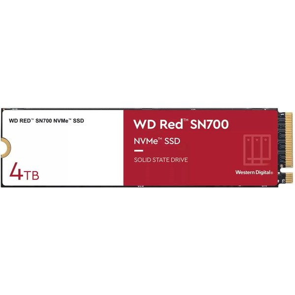 商品説明★ NASを強化SATA SSDと比較すると、WD Red SN700 NVMe SSDは高速キャッシュのパワーにより堅牢なシステム応答性と優れたI/Oパフォーマンスを発揮します。★ 優れた耐久性最大5.100 TBW(4TBモデル)の信頼性と耐久性で24時間365日常時稼働のNASワークロード環境に対応し、5年間の製品保証も付帯しています。★ NVMeにレベルアップ卓越したパフォーマンスを発揮するように作られたこのストレージなら、仮想化から共同編集、効率的なキャッシュを利用する集中型データベースストレージまで、SMB企業の要求の厳しいプロジェクトに対応しながら、TCOを削減できます。★ SMB企業に最適小規模な運用でも、複数のユーザーが同時に作業することでNASデバイスに負荷をかける可能性があります。NVMe キャッシュは、複数ユーザーのマルチタスクアプリケーションのランダムなワークロードを簡単に処理して、SMB企業の作業をスムーズにします。★ スケールアップして作業を継続最大4TBの大容量で急増するデータにも対応できます。★ ワークフローを最適化現在最も一般的な多数のNASシステムとの互換性を確保するように専用に構築およびテストされ、優れた柔軟性でワークフローを最適化できます。スペック* 容量：4TB* フォームファクター：M.2 2280 S3-M* シーケンシャル読み取りパフォーマンス：3400MB/s* シーケンシャル書き込みパフォーマンス：3100MB/s* 耐久性(TBW)：5100#* サイズ(L×W×H)：80×22×2.38mm