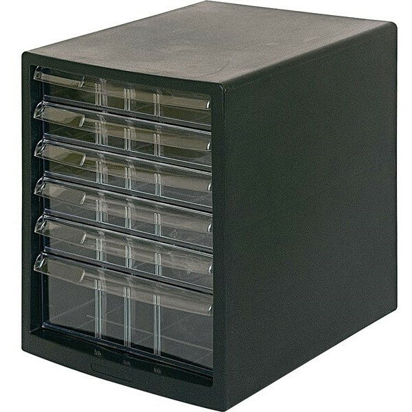 Nakabayashi A4E-SC6B ブラック [A4レターケース6段(浅5+深1)](3.0)