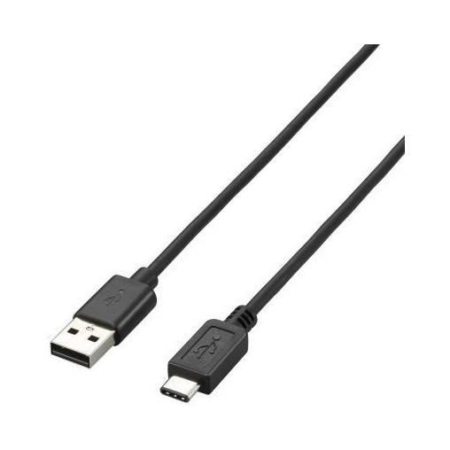 USB连接线~5米 - ELECOM U2C-AC05BK USB2.0ケーブル A-Cタイプ ノーマル 0.5m ブラック