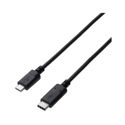 ELECOM U2C-CMB05NBK USB2.0ケーブル C-microBタイプ 認証品 3A出力 0.5m ブラック