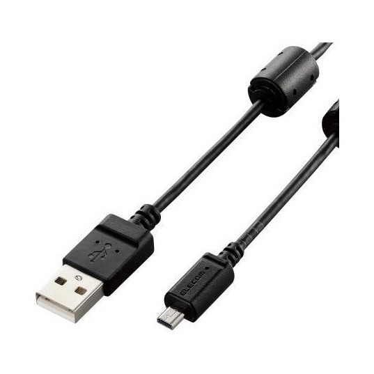 【エントリーでP5倍!20日20:00-27日1:59】 ELECOM DGW-F8UF15BK デジカメ用USBケーブル 平型8ピン フェライトコア 1.5m