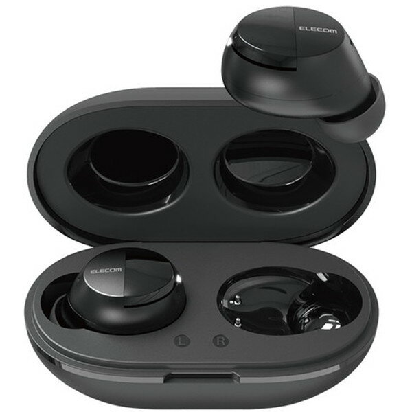ELECOM LBT-TWS12BK ブラック [完全ワイヤレスイヤホン Bluetooth 無線 AAC対応 Type‐C充電 カナル型 自動ペアリング] メーカー直送