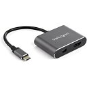 StarTech CDP2HDMDP スペースグレー USB-C-Mini DisplayPort/HDMI変換アダプタ 4K/60Hz対応 USB Type-C接続HDMI/Mini DP 2 in 1アダプタ
