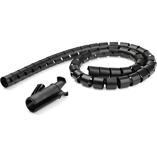 StarTech CMSCOILED ブラック ケーブルまとめ スパイラルチューブ 1.5m 直径25mm ケーブル挿入具付属