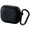 ELECOM AVA-AP3SCBK ブラック AirPods 第3世代 ケース シリコン カラビナ付 ワイヤレス充電対応