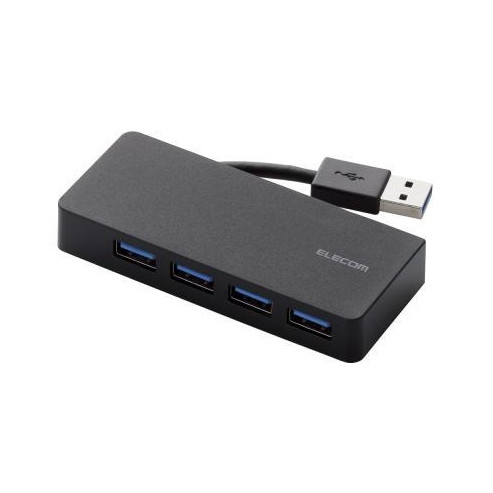 【エントリーでP5倍!20日20:00-27日1:59】 ELECOM U3H-K417BBK USBHUB3.0 ケーブル収納 バスパワー 4ポート ブラック