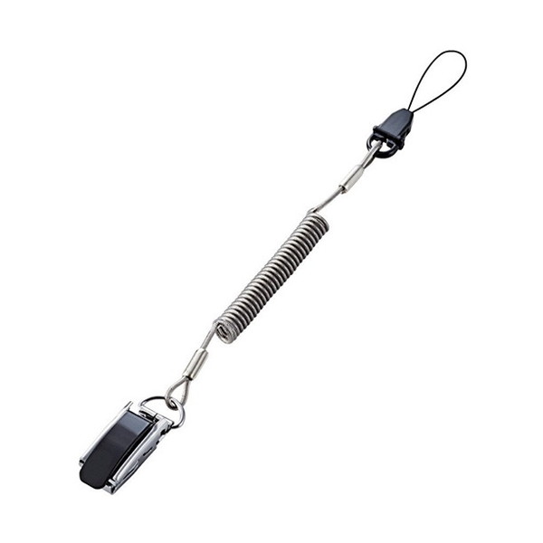 ELECOM P-STCS50BK スマートフォン用ストラップ クリップ(高耐久) 50cm ブラック