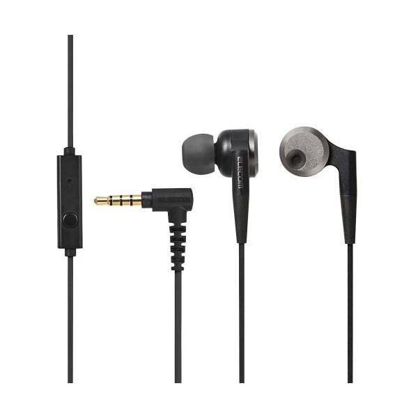 【エントリーでP5倍!20日20:00-27日1:59】 ELECOM EHP-GB100MBK ステレオヘッドホン カナル(マイク付) GrandBass ブラック メーカー直送