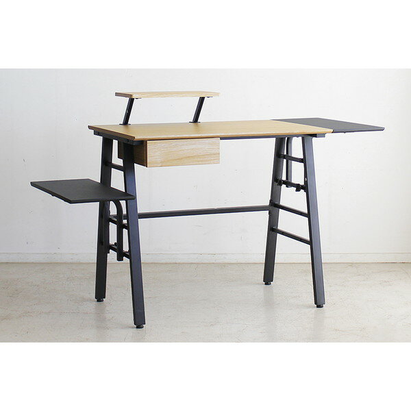 商品説明★ 置く場所や用途に合わせてカスタム出来る機能性デスク!!★ 高さ調整出来る両サイドの可動棚でスペースをより効率的に活用できます。★ どんなインテリアにも合わせやすいオークとブラックの組合せがポイントです。★ 便利な引出1杯付き。ス...