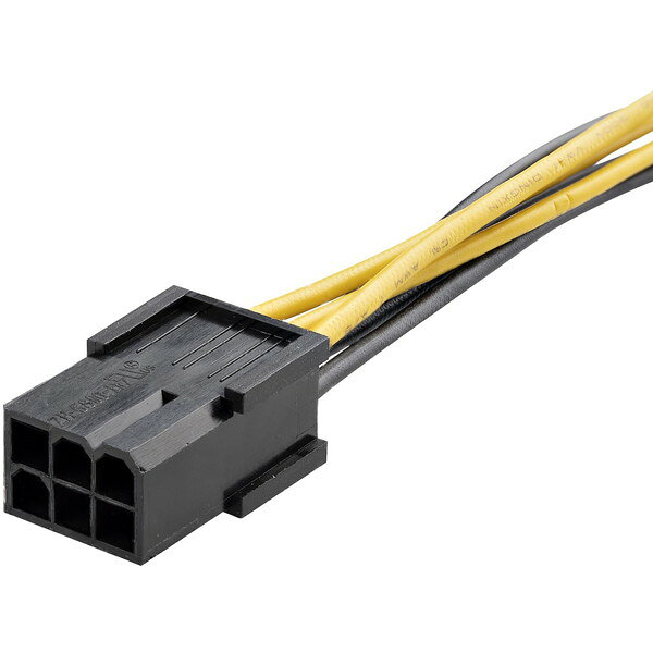 StarTech PCIEX68ADAP イエロー [PCI Express電源6ピン(メス) - 8ピン(オス)変換ア...