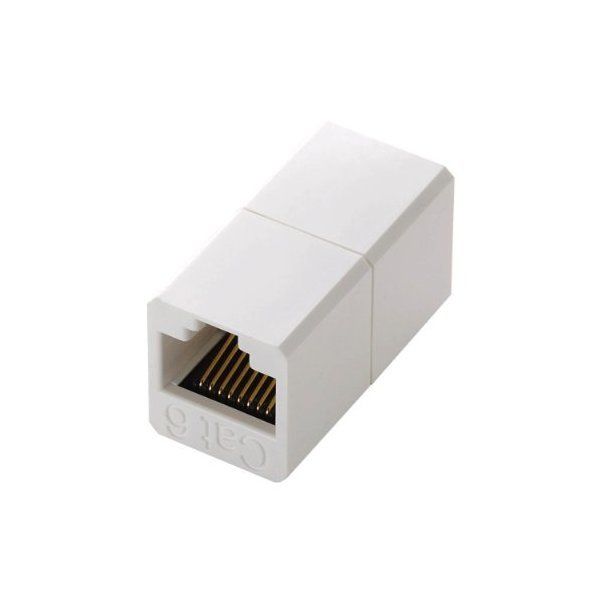 ELECOM LD-RJ45JJ6Y2 CAT6対応コンパクトRJ45延長コネクタ