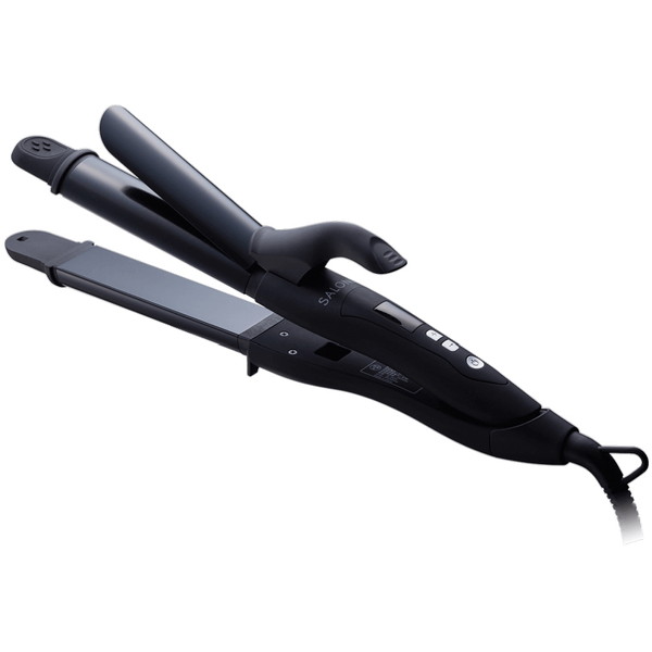 ヘアアイロン SALONIA サロニア SL-002A-B コテ 32mm 32ミリ オールブラック 黒 2WAY ストレート カール 巻き髪 ワンタッチ切替 スタイリング 国内 海外 両用 ヘアアレンジ SL002AB 新生活 母の日 クリスマス ギフト プレゼント