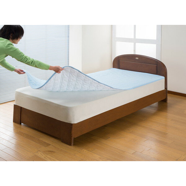 ファミリー・ライフ 置くだけ簡単敷パッド 同色2枚組 シングル ブルー(0403930) メーカー直送