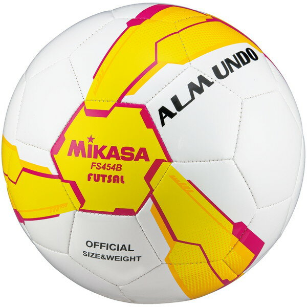 FS454B-YP ALMUNDO フットサルボール レジャー用 4号球 手縫い MIKASA ミカサ 一般・大学・高校・中学生用 イエロー/ピンク