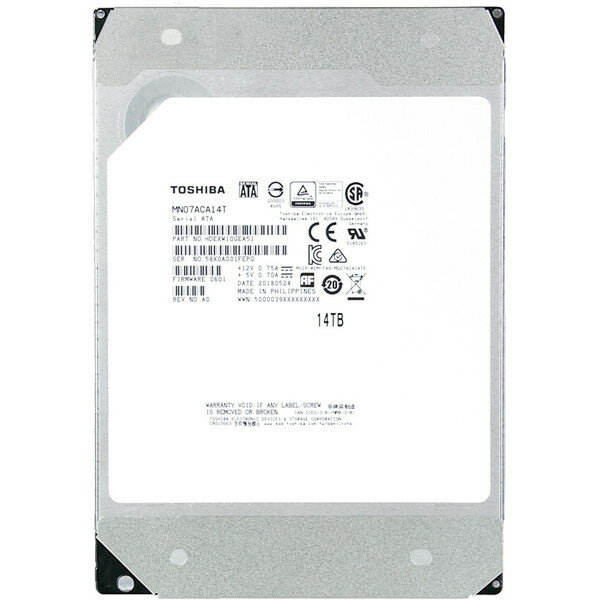 東芝 MN07ACA14T MN-Heシリーズ (NAS) 3.5インチ内蔵HDD (14TB 7200rpm SATA 6Gb/s)